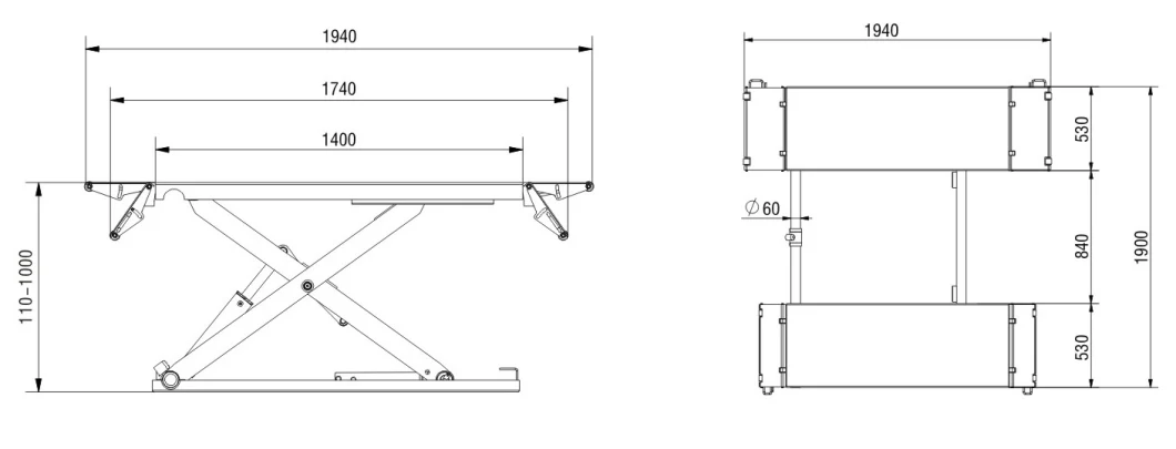 Autocare Hydraulic Portable MID-Rise Scissor Car Lift