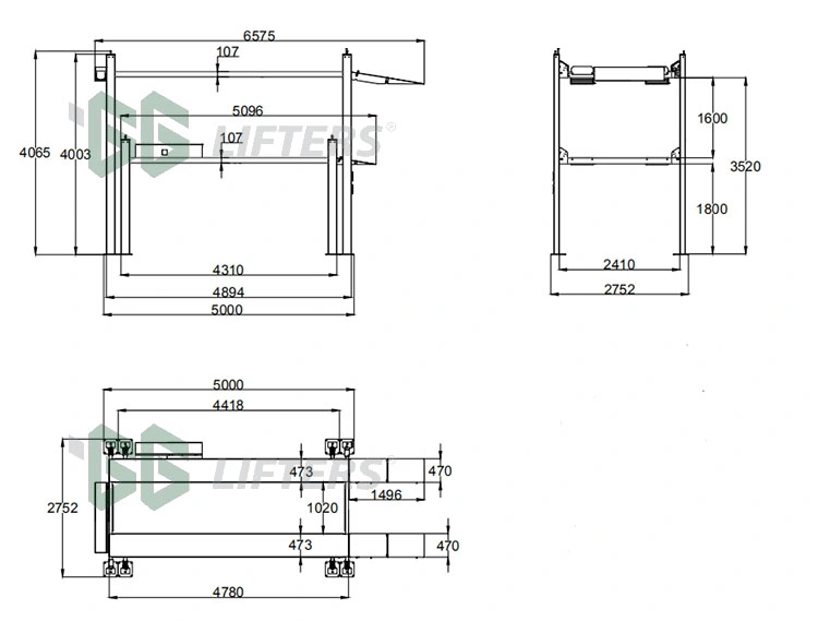 CE Certified 4 Post Triple Paker Parking System garage equipment