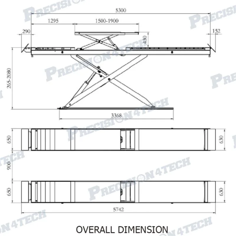 5 Ton in Floor Hydraulic Alignment Scissor Lift for Car