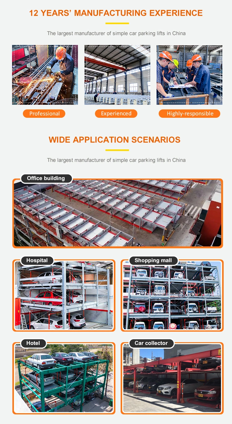 Pit Parking Hydraulic Inground Car Park Multi-Level Parking System